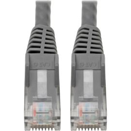 Eaton Tripp Lite Series Cat6 Gigabit Snagless Molded (UTP) Ethernet Cable (RJ45 M/M), PoE, Gray, 6-in. (15.24 cm)