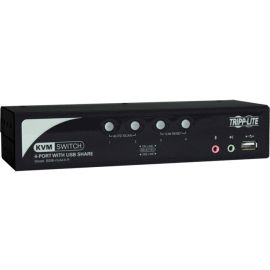 Tripp Lite by Eaton 4-Port Desktop KVM Switch Audio, 2-Port USB, On-Screen Display & Cables