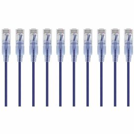 MONOPRICE CAT6A 2FT PURPLE 10-PK PATCH CABLE_ UTP_ 30AWG_ 10G_ PURE BARE COPPER_