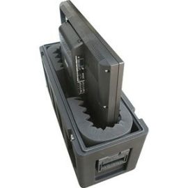 ROTO MOLDED LCD SCREEN CASE WITH UNIVERSAL CONVOLUTED FOAM INSERT, HAS TOW HANDL