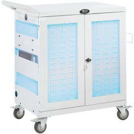 Tripp Lite by Eaton Safe-IT Multi-Device UV Charging Cart Hospital-Grade 32 USB Ports iPad and Android Tablets Antimicrobial White
