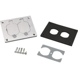 ALUM DUPLEX RECEPT PLATE