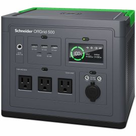 SCHNEIDER OFFGRID PORTABLE POWER STATION 500, 120V, 516.6WH LITHIUM-ION, 3 NEMA