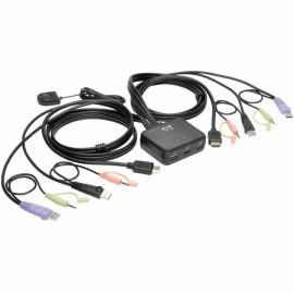 Tripp Lite by Eaton 2-Port USB/HD Cable KVM Switch with Audio/Video Cables and USB Peripheral Sharing
