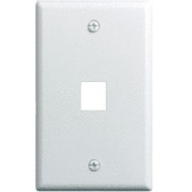 10 PK 1 GANG WALL PLATE, 1-PORT, WH