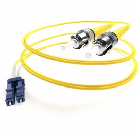 1 METER LC-ST SINGLEMODE FIBER OPTIC CABLE, YELLOW, OFNR, 9/125 FIBER, SINGLE-MO