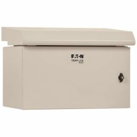 Tripp Lite by Eaton SmartRack Industrial Enclosure with Lock - NEMA 3R, Wall Mount, Metal Construction, Hinged Back, Internal Fans, 28 in. Depth, 6U, Gray