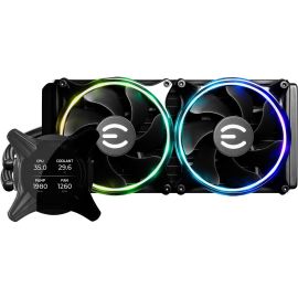EVGA CLCX 240MM ALL-IN-ONE LCD CPU LIQUID COOLER, 2X 120MM PWM ARGB FANS, INTEL
