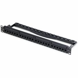 1U FEED THROUGH PATCH PANEL 24 PORT WITH RJ45 INLINE COUPLERS