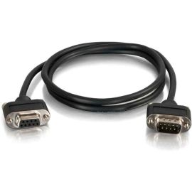 12FT SERIAL RS232 DB9 CABLE WITH LOW PROFILE CONNECTORS M/F - IN-WALL CMG-RATED