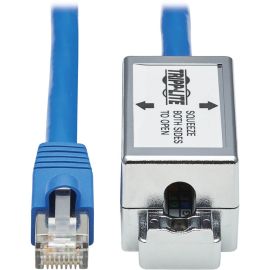 Tripp Lite by Eaton Cat6a Junction Box Cable Assembly - Surface Mount Shielded PoE+ RJ45/110 Punchdown 18-in. (45.72 cm) Blue