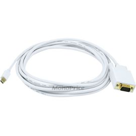 MINI DISPLAYPORT TO VGA CABLE-WHITE 10FT