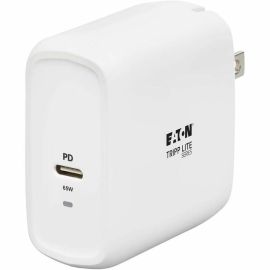 Tripp Lite by Eaton Compact USB C Wall Charger - GaN Technology, 65W PD Charging, White