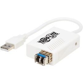 Tripp Lite by Eaton USB 2.0 Ethernet NIC Adapter - 10/100 Mbps 100Base-FX LC Multimode Fiber White