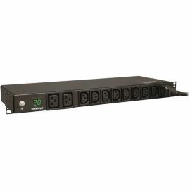 Tripp Lite by Eaton PDU 3.7kW Single-Phase Local Metered PDU 208/230V (8 C13 & 2 C19) C20 / L6-20P Adapter 12 ft. (3.66 m) Cord 1U Rack-Mount TAA