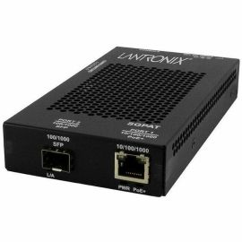10/100/1000 POE+ RJ-45 TO OPEN DUAL SPEED SFP PORT MEDIA CONVERTER W/ -BR PS
