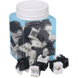 NK CAT5E PUNCH DOWN JACK MOD BLK PK20