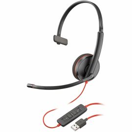 Poly Blackwire 3210 Monaural USB-A Headset TAA (Bulk)