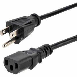 StarTech.com 1ft (30cm) Computer Power Cord, NEMA 5-15P to C13, 10A 125V 18AWG, Black Replacement AC PC Power Cord, TV/Monitor Power Cable