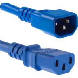 POWER CORD C13 - C14, 18AWG, 10AMP, 250V, SVT JACKET, BLUE, 2FT, IEC C13 TO IEC