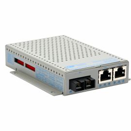 10/100/1000 2XRJ-45 POE+ MEDIA CONVERTER SC SM 1310 12KM AC UNIV