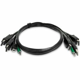 6FT DUAL-DP KVM CABLE - 2X USB 2.0 3.5MM AUDIO TAA