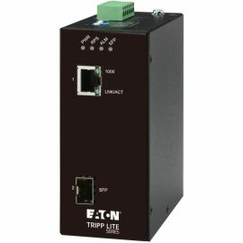 Tripp Lite by Eaton Hardened Gigabit Fiber to Ethernet Media Converter 10/100/1000 Mbps RJ45/SFP -10 to 60C DC Power