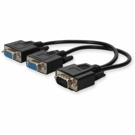 VGA Male to 2xVGA Female Black Adapter For Resolution Up to 1920x1200 (WUXGA)
