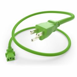 POWER CORD 5-15P TO C13 10AMP GREEN 6FT