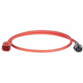 DL LCK PW CORD IEC C14 TO IEC C 15/C13 8 FT (2.4 M) RED 10PK