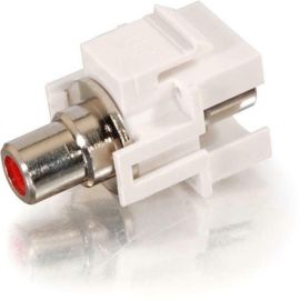 SNAP-IN RED RCA F/F KEYSTONE INSERT MODULE - WHITE