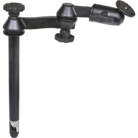 RAM DOUBLE SWING ARM WITH 12 MALE TELE-POLE & 2.5 ROUND BASE AMPS HOLE PATTERN