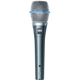 Shure Beta 87A Wired Condenser Microphone - Satin Nickel, Metallic Blue