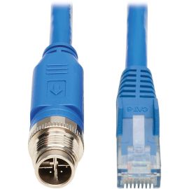 Eaton Tripp Lite Series M12 X-Code Cat6 1G UTP CMR-LP Ethernet Cable (M12 M/RJ45 M), IP68, PoE, Blue, 1 m (3.3 ft.)