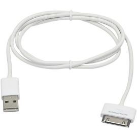 3FT SLIMFIT USB SYNC CABLE FOR ALL 30-PIN IPAD, IPHONE, AND IPOD - WHITE