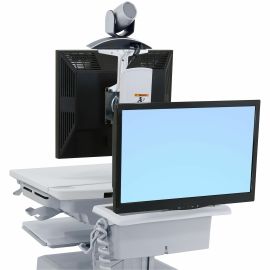 Ergotron StyleView Telepresence Cart, Back-to-Back Monitors, Powered
