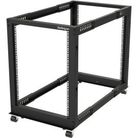 StarTech.com 4-Post 15U Mobile Open Frame Server Rack, 19