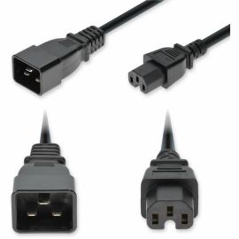 6FT C20/C15 M/F BLACK PWR CBL 14AWG 250V AT 15A PVC SJT