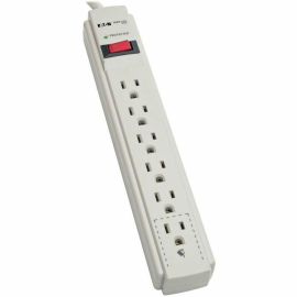 Tripp Lite by Eaton Protect It! 6-Outlet Surge Protector 8 ft. (2.43 m) Cord 990 Joules Low-Profile Right-Angle 5-15P plug
