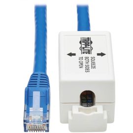 Tripp Lite by Eaton Cat6 Junction Box Cable Assembly - Surface Mount Unshielded PoE+ RJ45/110 Punchdown 18-in. (45.72 cm) Blue