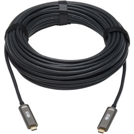 Tripp Lite by Eaton USB-C AOC Cable (M/M) - USB 3.2 Gen 2 (10 Gbps) Plenum-Rated Fiber Active Optical Cable - Data Only Black 10 m (33 ft.)