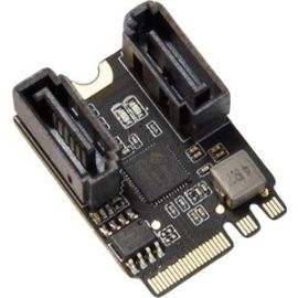 2 PORTS NON-RAID SATA III 6GB/S TO M.2 A+E KEY 22X30 MM