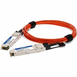 ADDON MSA AND TAA COMPLIANT 40GBASE-AOC QSFP+ TO QSFP+ ORANGE ACTIVE OPTICAL CAB