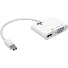 Tripp Lite by Eaton Keyspan Mini DisplayPort to VGA/HDMI All-in-One Video Converter Adapter 4K 30Hz HDMI DP1.2 White 6-in. (15.24 cm)