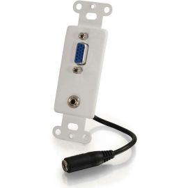 VGA AND 3.5MM AUDIO PASS THROUGH WALL PLATE - WHITE