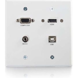 RAPIDRUN VGA PLUS 3.5MM DOUBLE GANG WALL PLATE PLUS HDMI AND USB PASS THROUGH