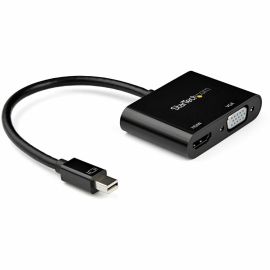 StarTech.com Mini DisplayPort to HDMI VGA Adapter - mDP 1.2 HBR2 to HDMI 2.0 4K 60Hz or VGA Video Monitor Converter - TB2 Compatible