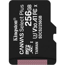 KINGSTON 256GB MICSDXC CANVAS SELECT PLUS 100R A1 C10 1PK W/O ADP