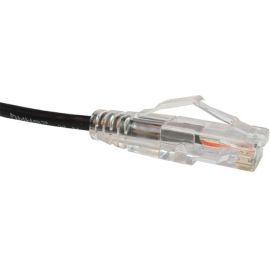CAT6 SLIM ETHERNET PATCH CABLE, 30FT, BLACK, UTP, 28AWG, SNAGLESS RJ45 CONNECTOR