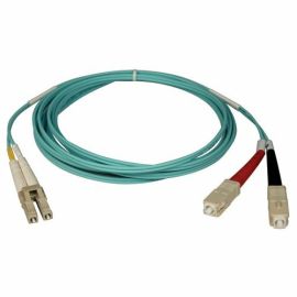 PATCH CABLE - LC RIGHT CONNECTOR - SC LEFT CONNECTOR - 1M LENGTH - AQUA - LSZH